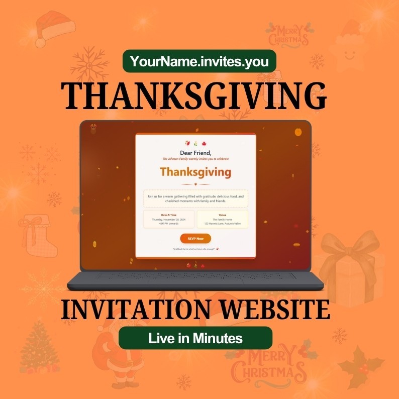 Thanksgiving Dinner Invitation Website | Personalized & Customized