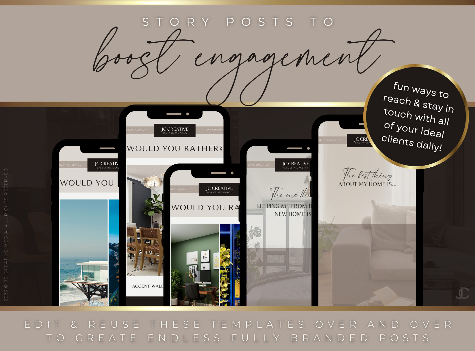 Luxury Real Estate Social Media Marketing Kit | 990+ Premium Canva Templates