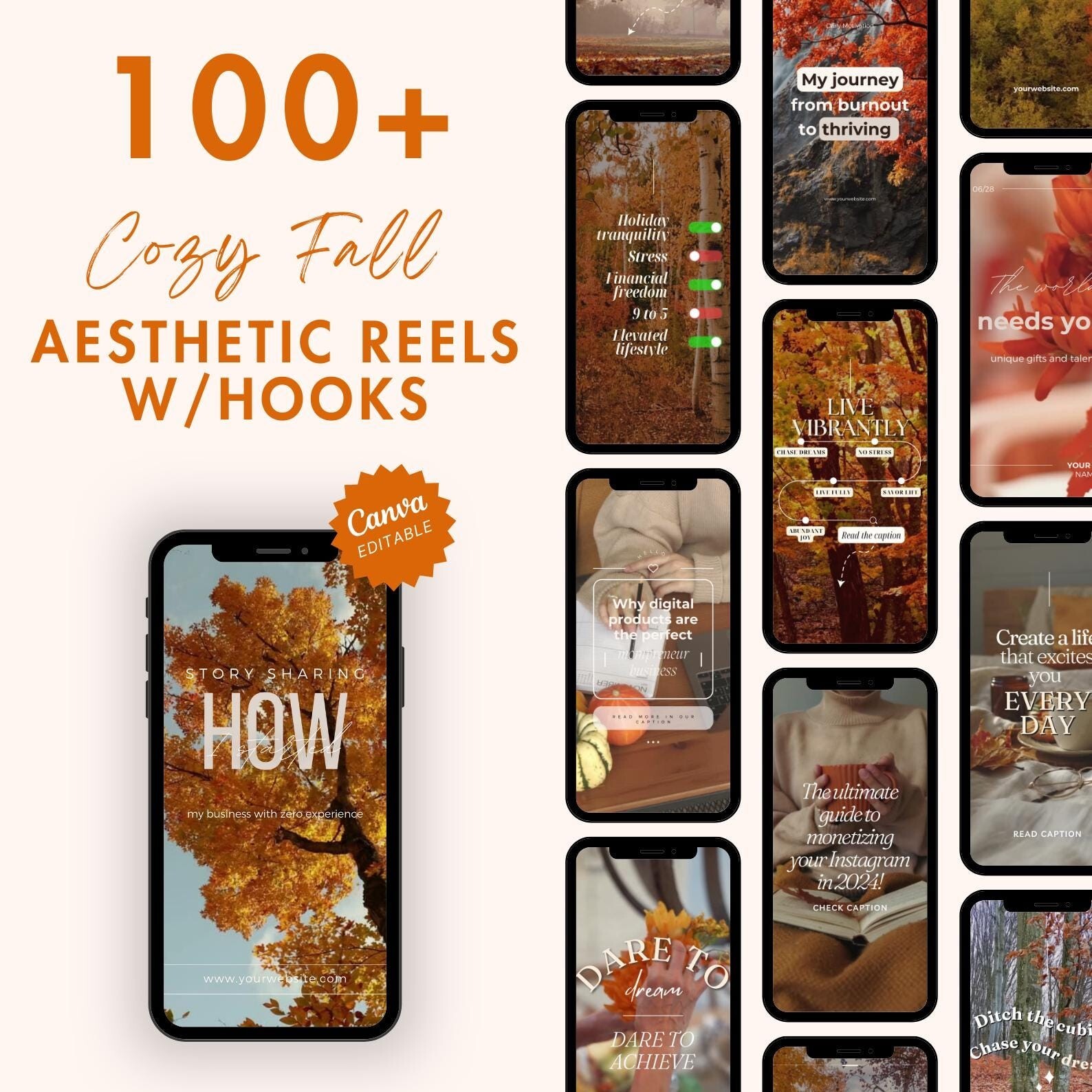 350+ Cozy Fall Aesthetic Faceless Reels – MRR Bundle