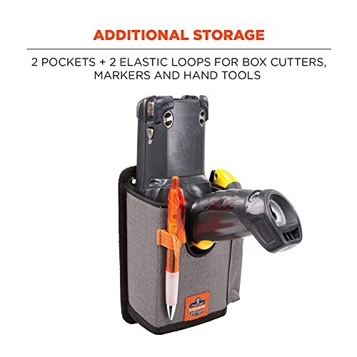 Ergodyne Squids 5543 Barcode Scanner Holder Mount for Forklift – Small Gray
