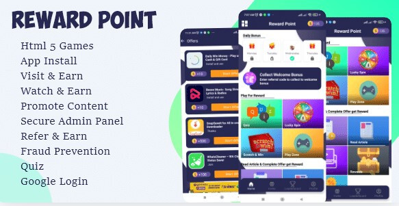 Reward Point v2.0 App – Html Games + Offerwall
