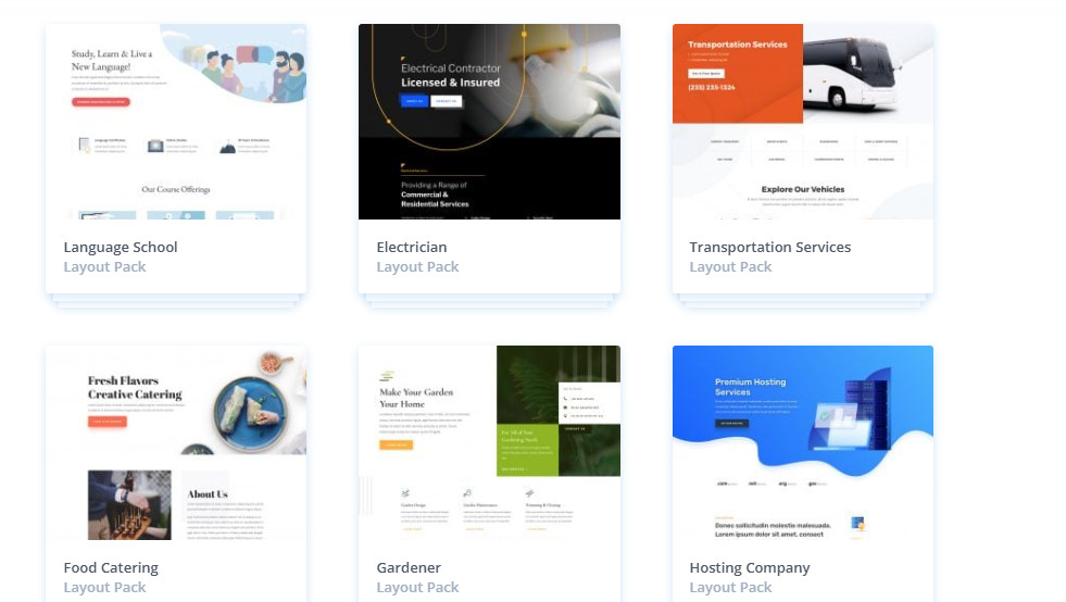 Huge Collection WordPress Divi Templates Themes Layouts Builder Elegant Extra