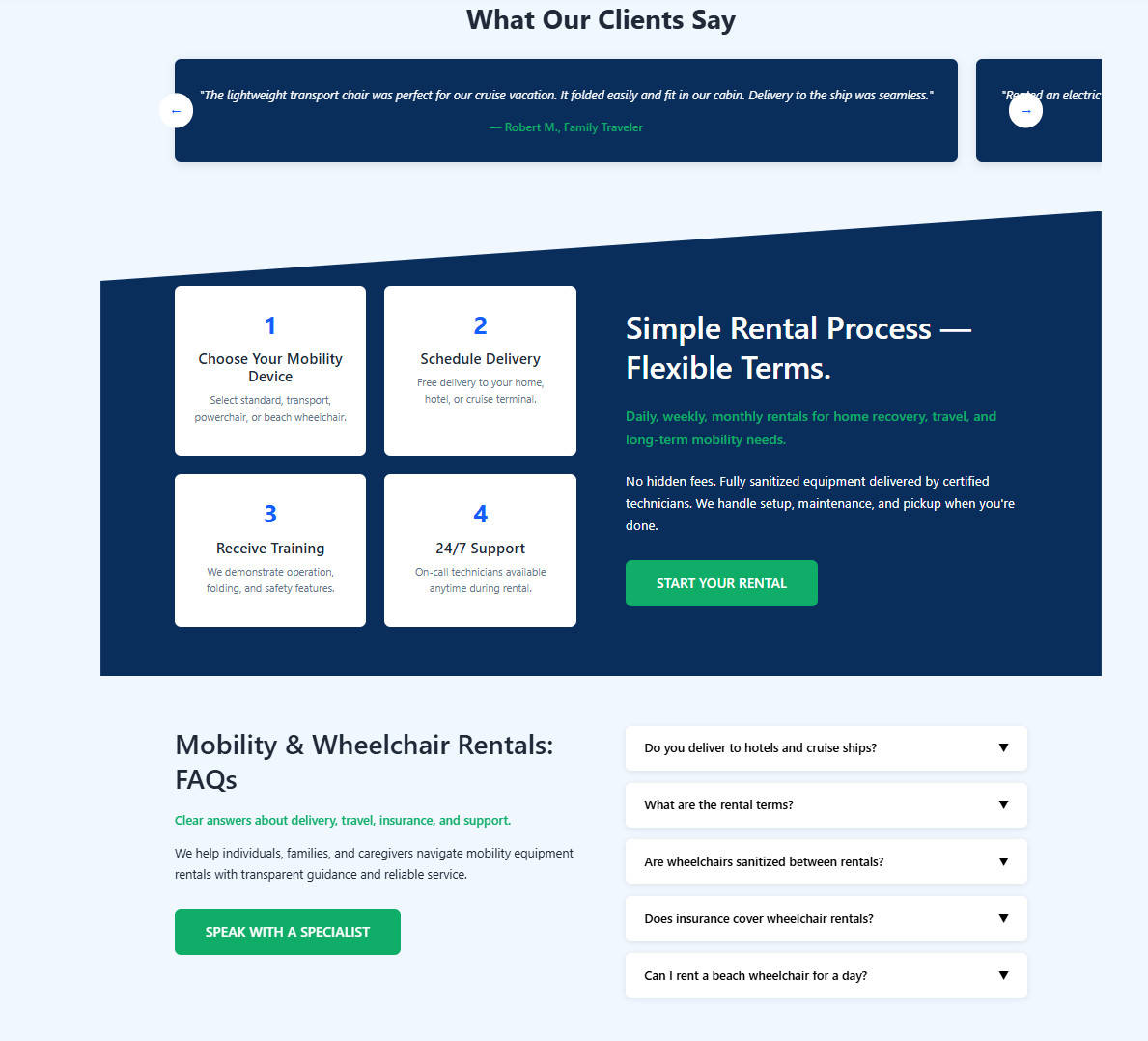 Med Equipment Rental Website Free hosting / Free Installation Setup