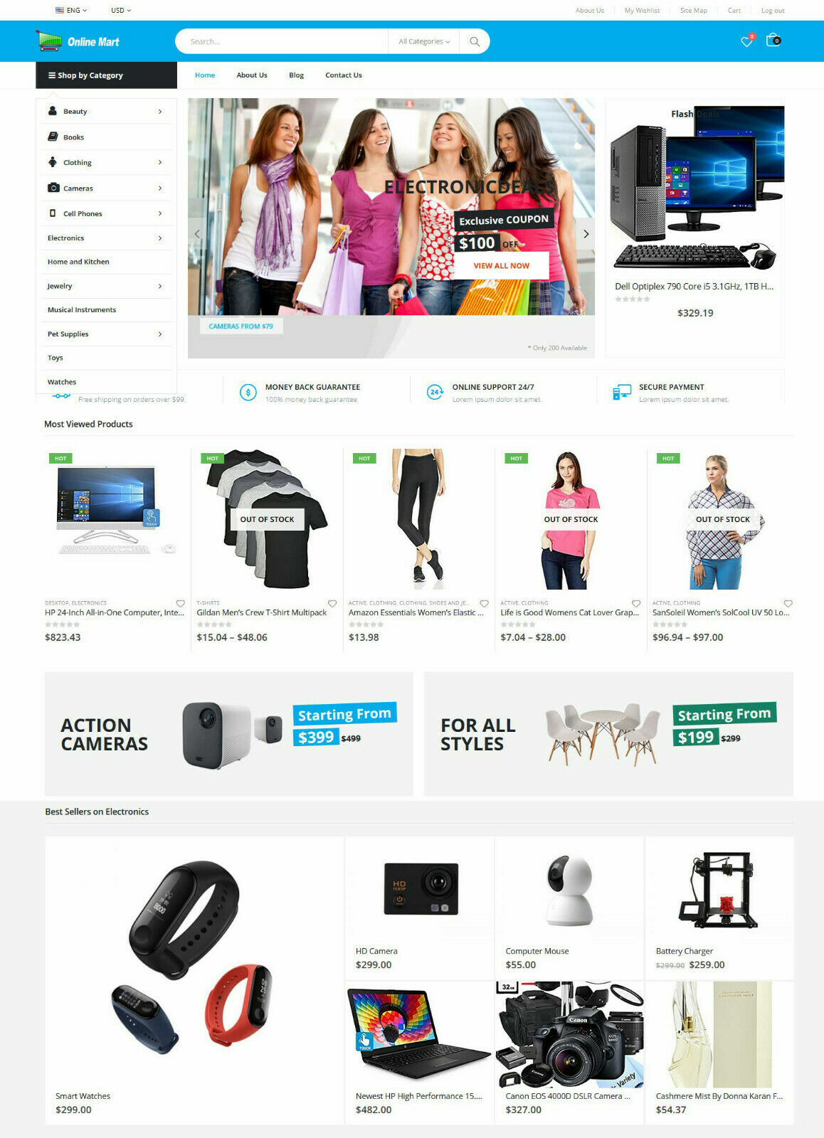 Amazon eBay Affiliate / Drop Shipping E-Commerce Website + Free Hosting SSL