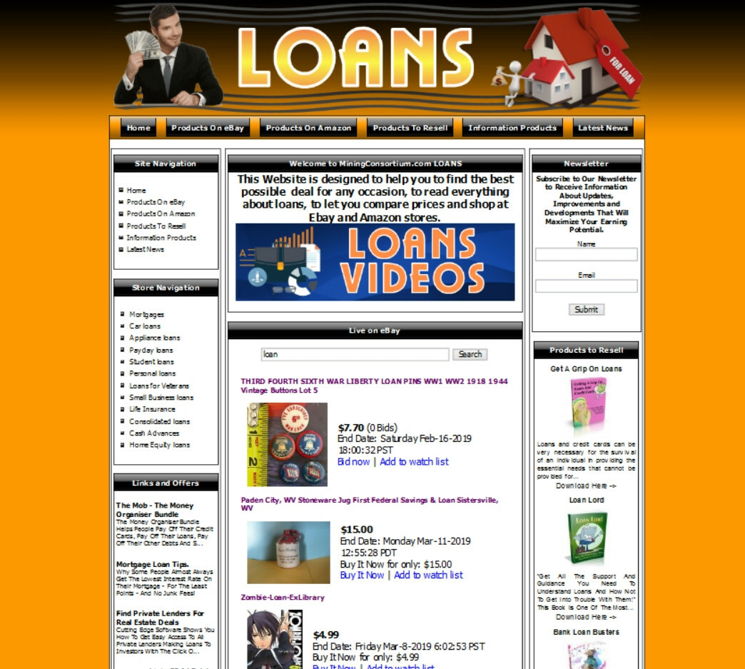 LOANS CREDIT Complete Ready Made Affiliate Website+Amazon Store+Google