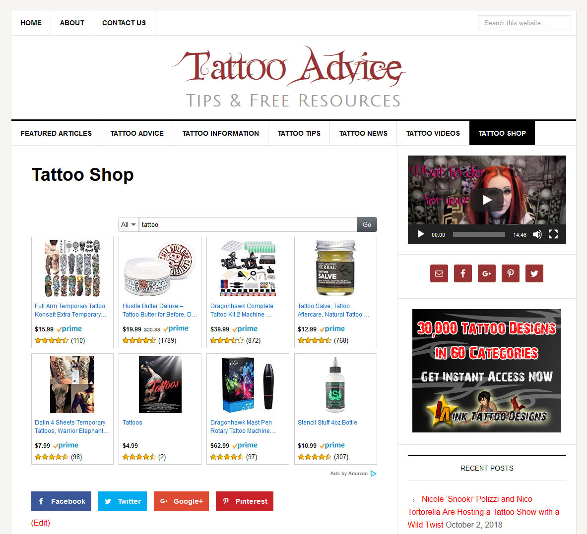 * TATTOO TIPS * niche website business for sale with AUTO UPDATING CONTENT!