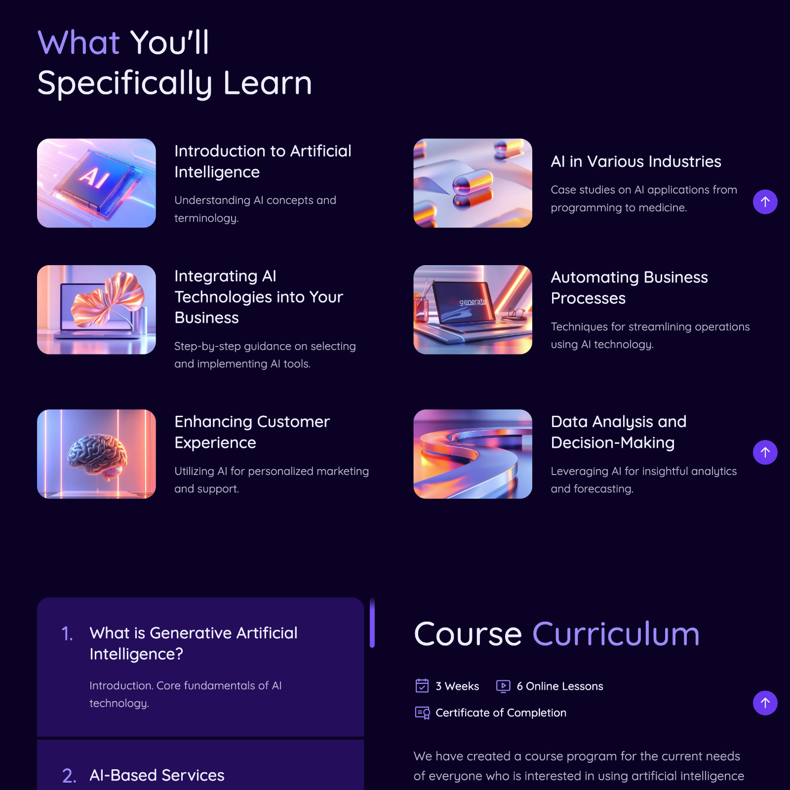 AI Course Website Design with Free VPS Web Hosting and Installation