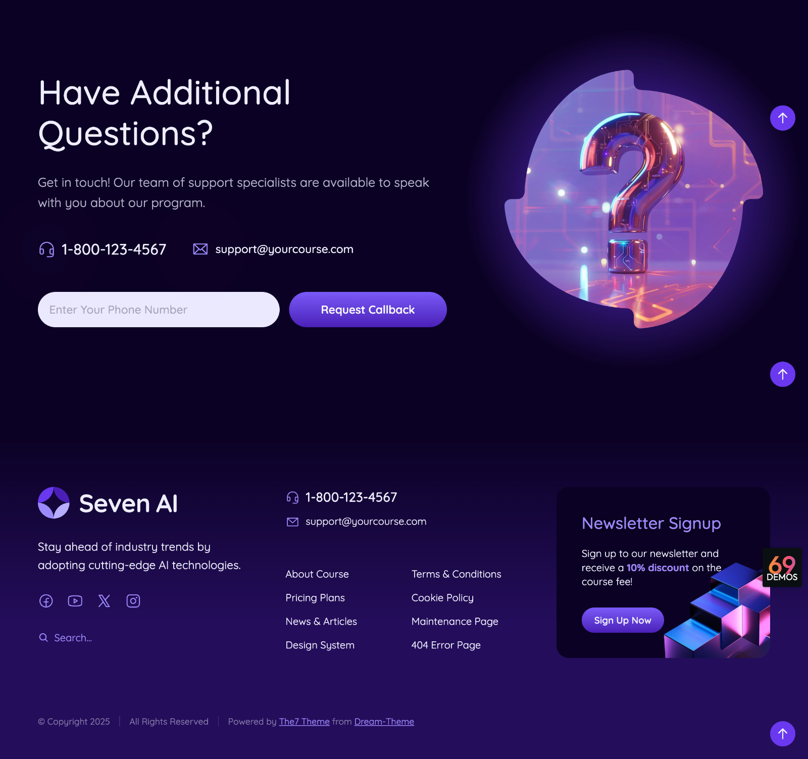 AI Course Website Design with Free VPS Web Hosting and Installation