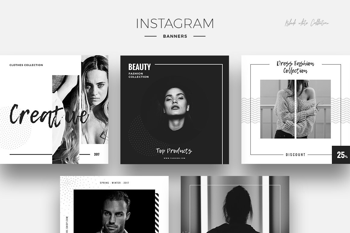 3 in 1 Social Media Kit Facebook Instagram Fully Editable PSD 3 Color Schemes