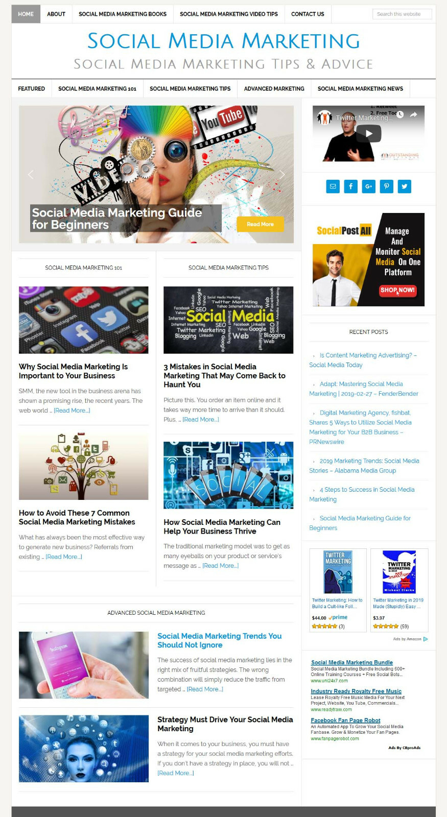 * SOCIAL MEDIA MARKETING * blog website business for sale w/ AUTO UPDATING