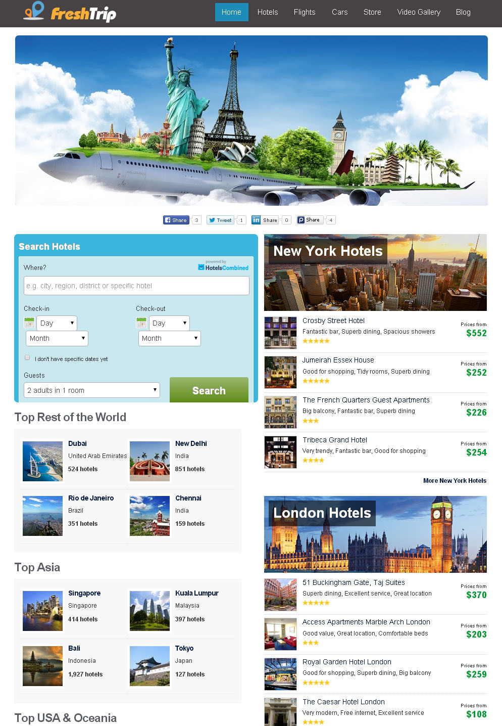 FLIGHT, HOTEL & CAR RENTAL Search engine and Comparison Website + Amazon Aff