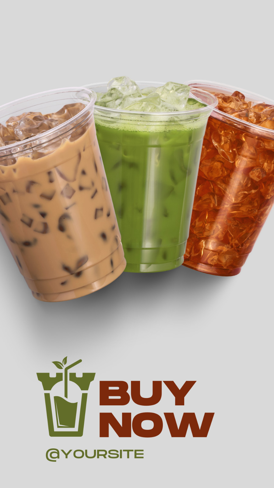 Bold Fonts Templates-Green Brown White Bold Drink Promotion Mobile Video