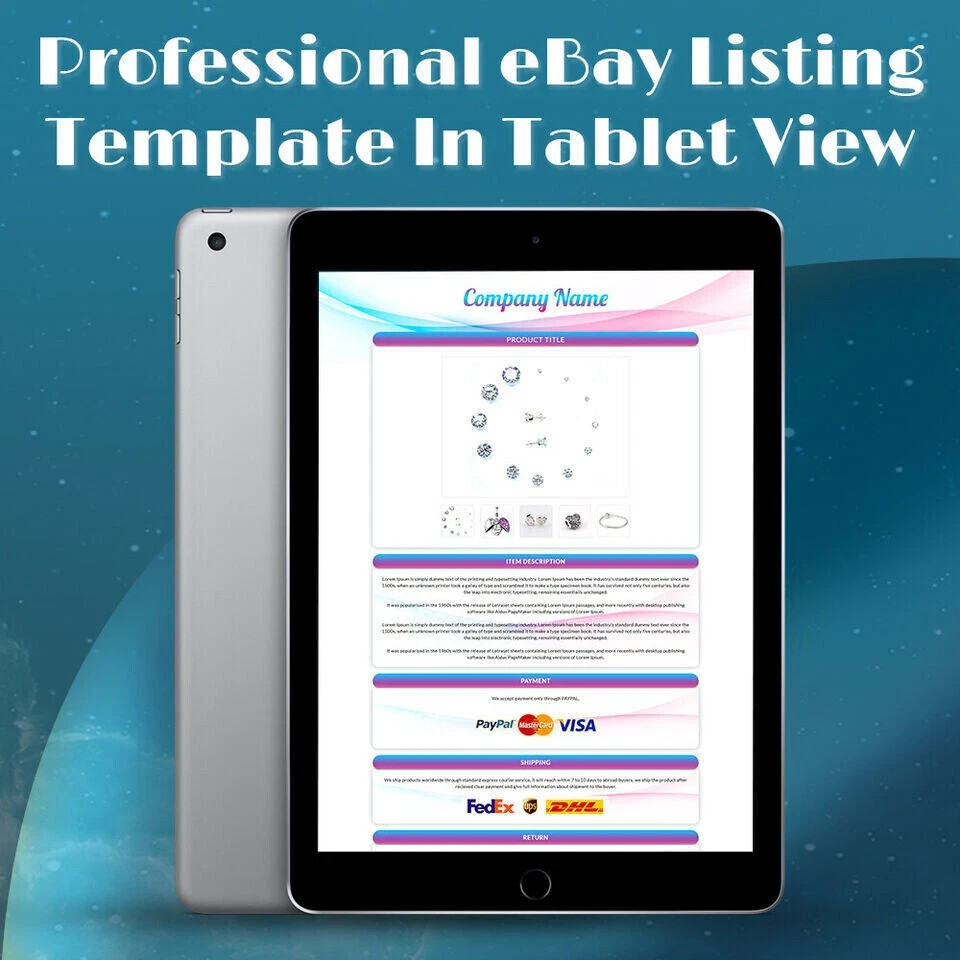 eBay Mobile Responsive eBay Listing Template Auction Template