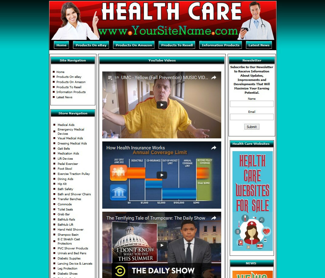 Fully Stocked HEALTH CARE Business Website for Sale