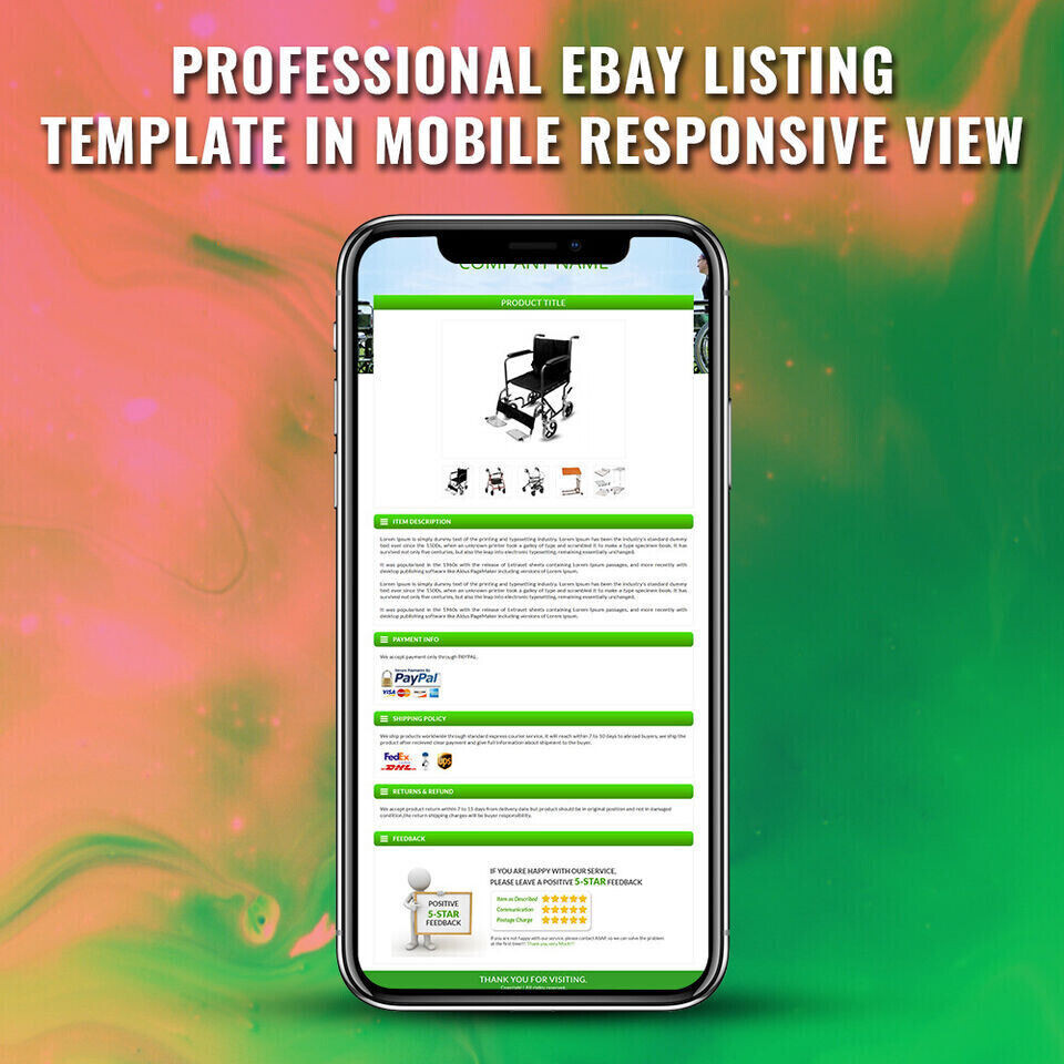 Unique eBay Templates Mobile Responsive eBay Listing Auction Template
