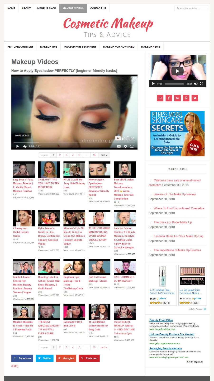 *COSMETIC MAKEUP TIPS * turnkey website business for sale w/ AUTOMATIC CONTENT