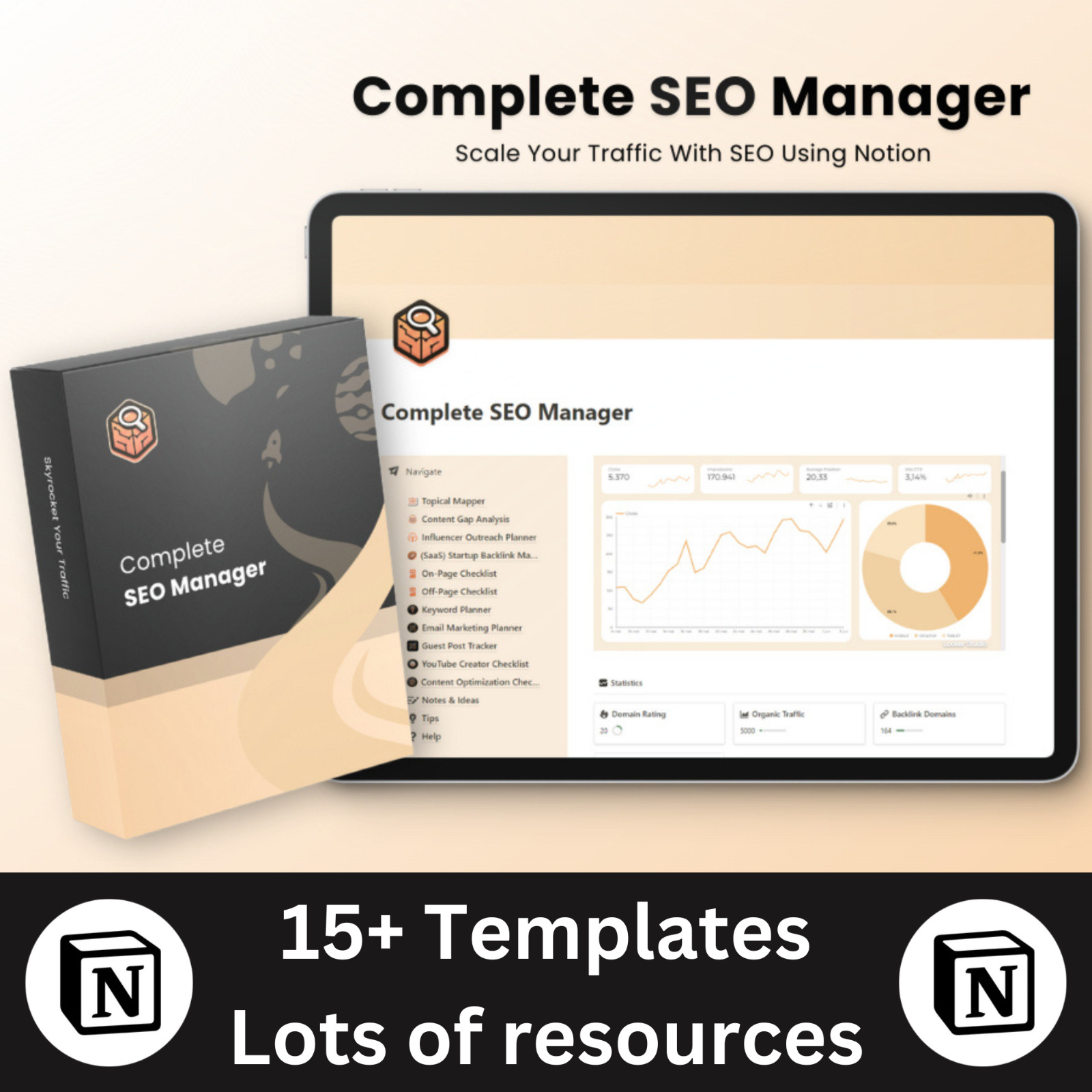 Mega Bundle Templates! Complete SEO Manager For Notion