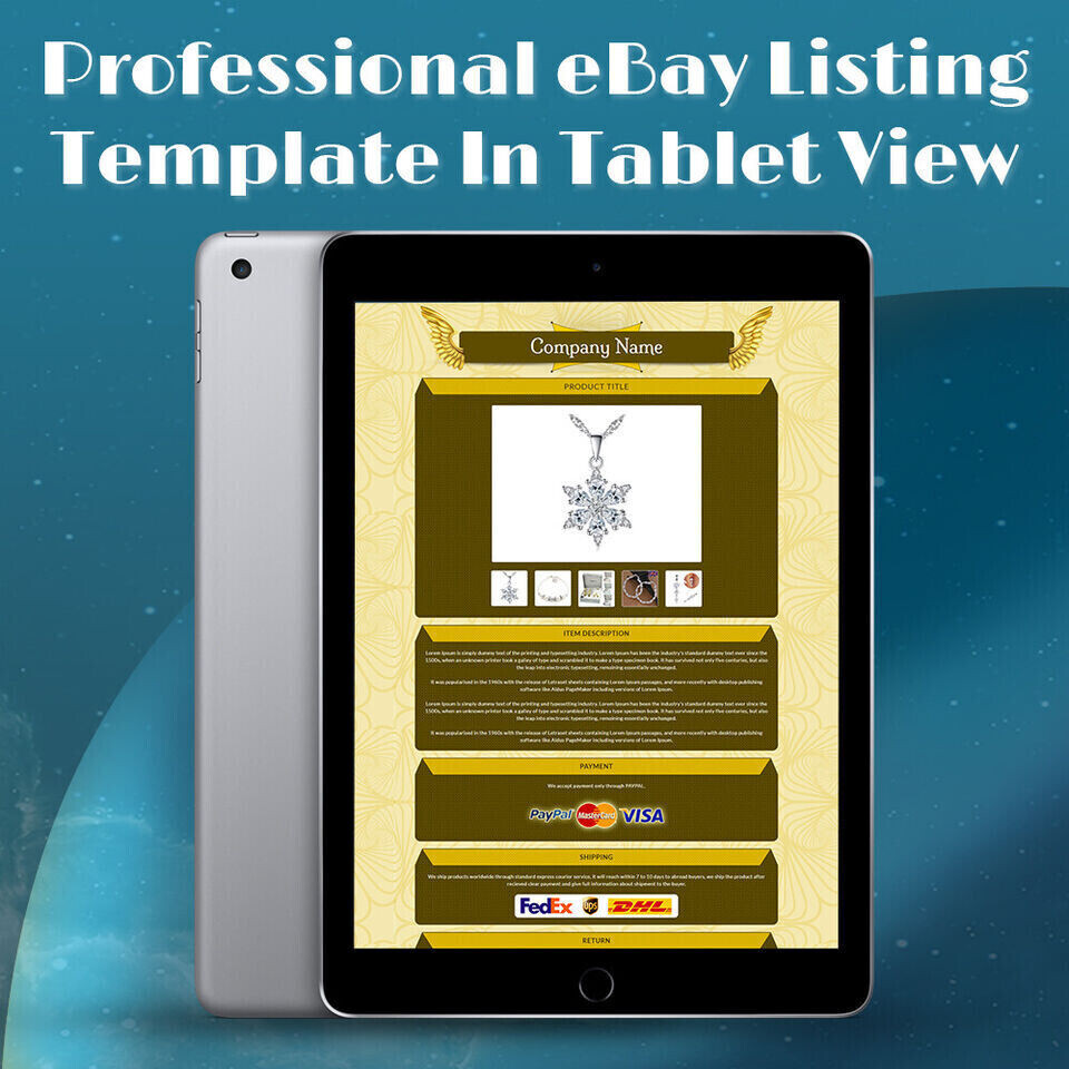 Professional eBay Mobile Responsive eBay Listing Template Auction Template