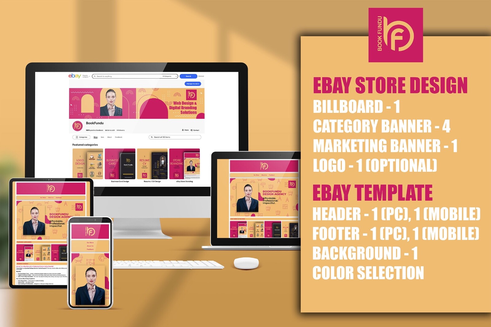 Custom eBay Store Design, HTML Listing Template & Logo Package – Responsive 2025