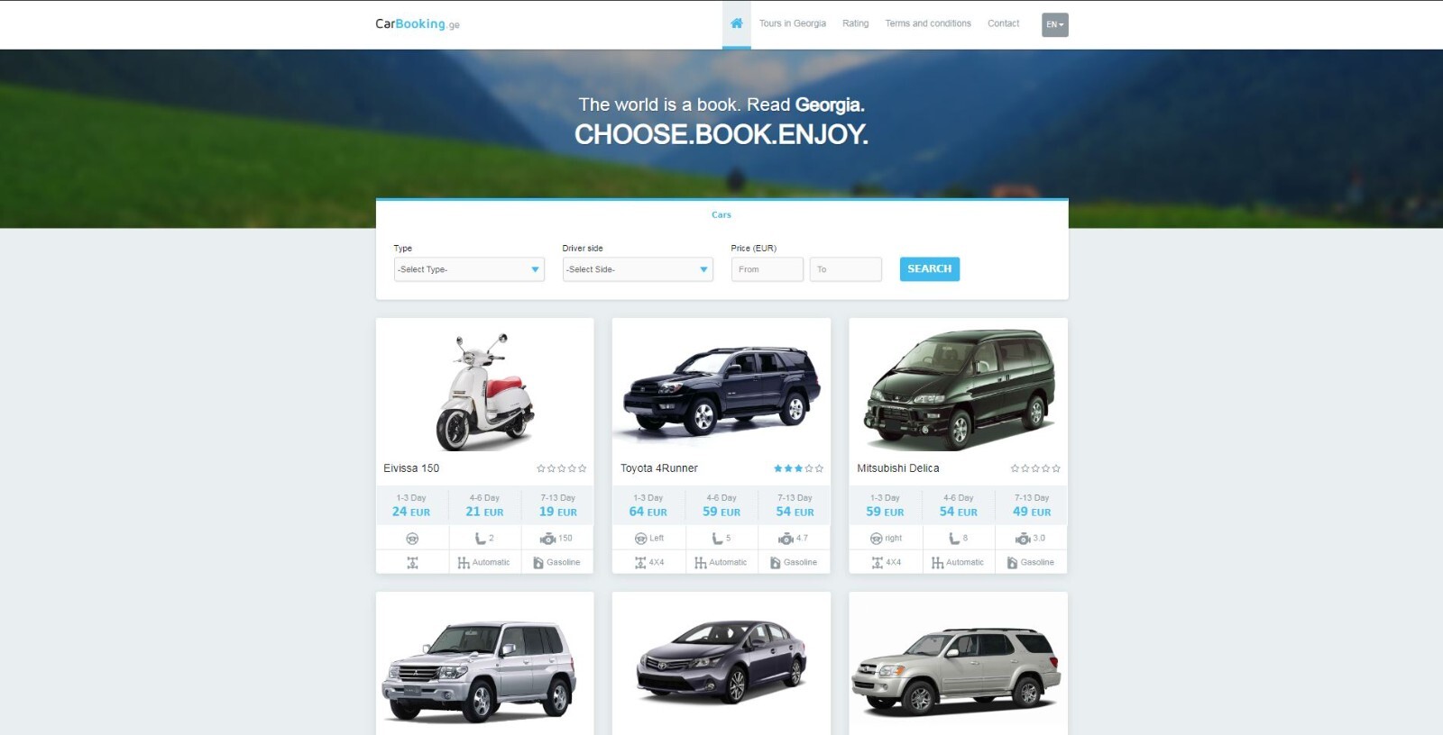Car booking site with admin panel