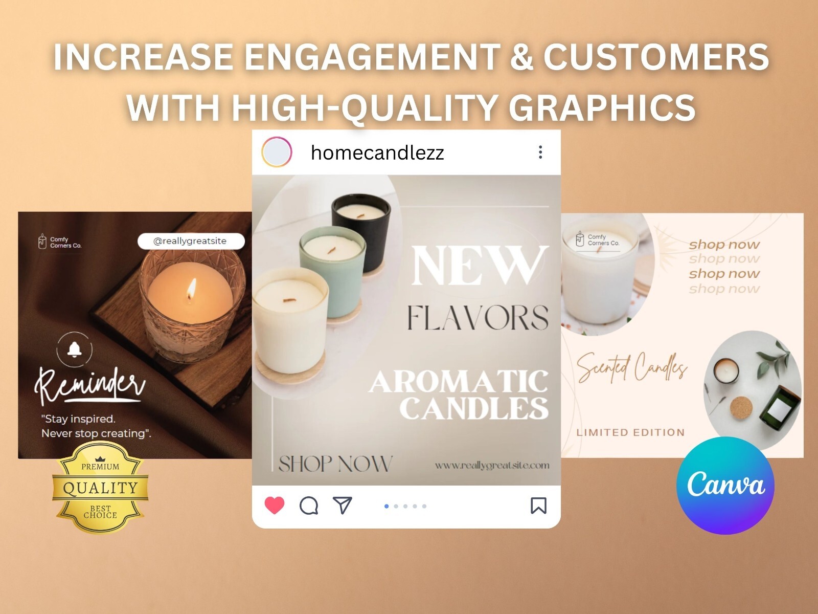 110 Candle Editable Templates for Social Media (Download)