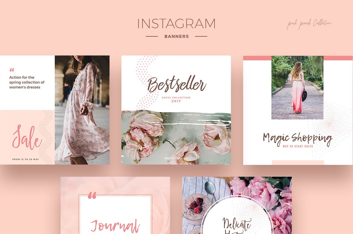 3 in 1 Social Media Kit Facebook Instagram Fully Editable PSD 3 Color Schemes