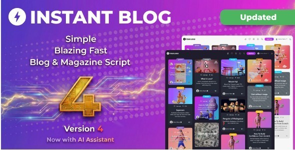 Fast & Simple AI powered Magazine or Blog with 1 FREE Month of Hosting Included