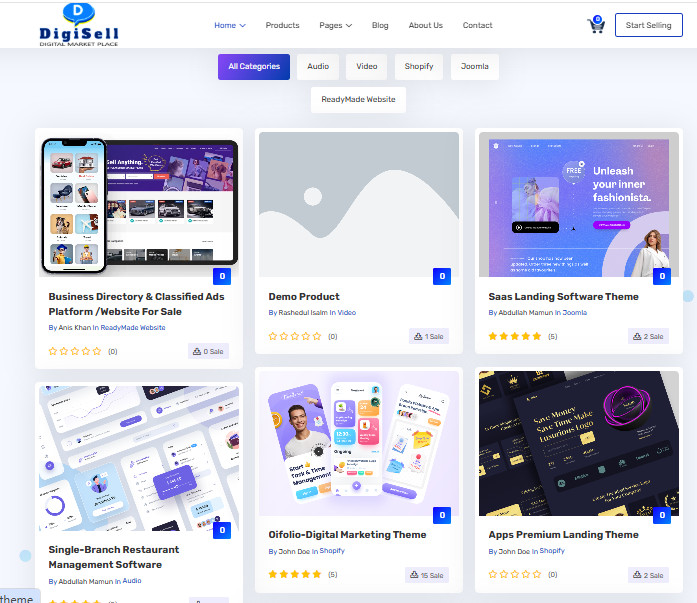 Prefessional Digital Product selling Laravel readymade website/ Marketplace
