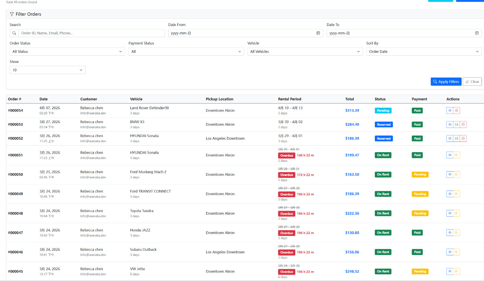 Car Rental Booking System