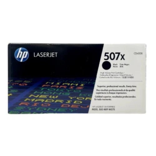 HP 507X (CE400X) High Yield Black Toner Genuine OEM Cartridge for HP LaserJet