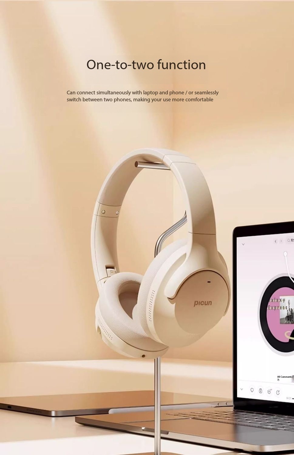 Pincun ANC-05L Active Noise Cancelling Over-Ear Wireless Bluetooth Headphones