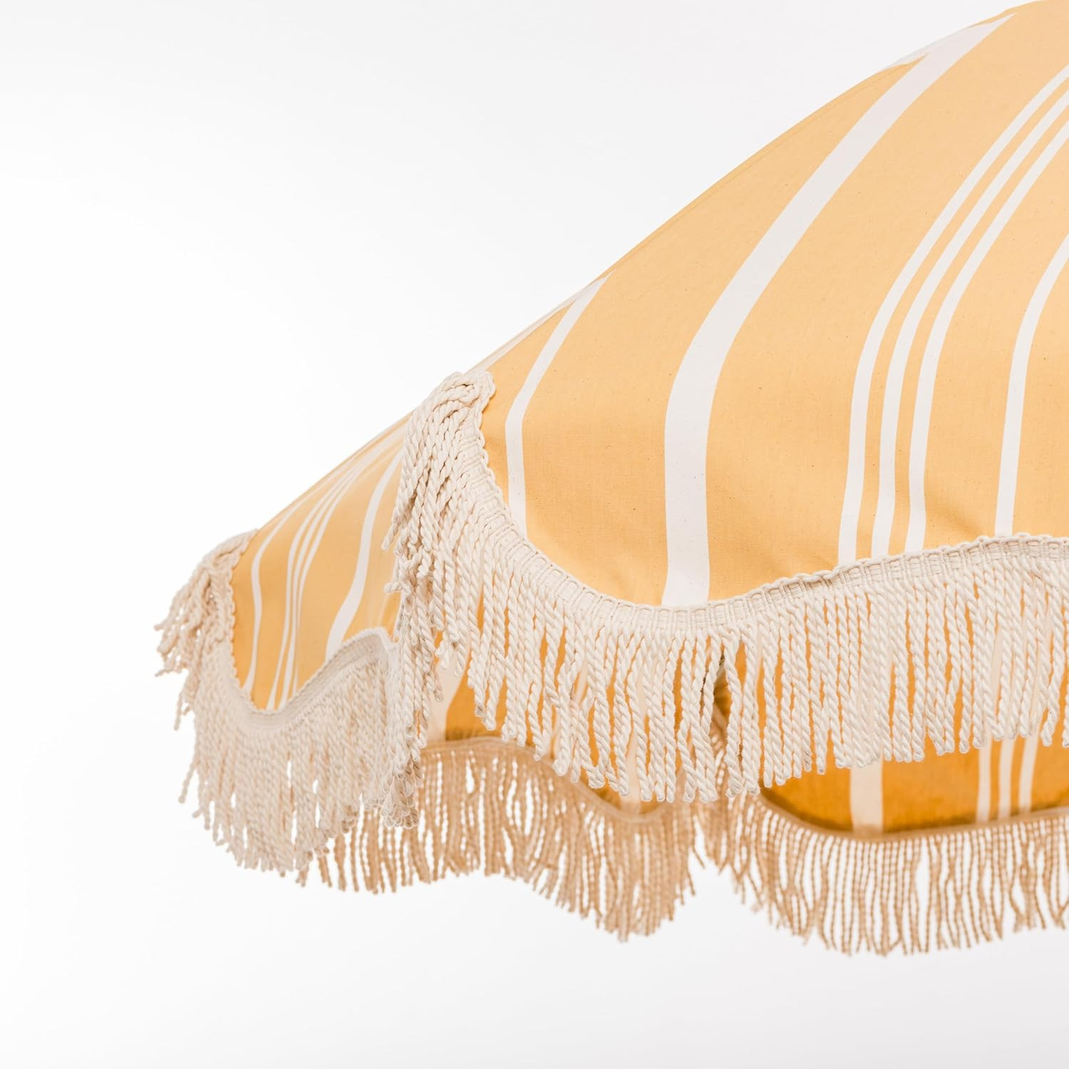 Chic Boho Beach Umbrella – 6′ UPF 50+ with 7′ Wooden Pole for Sun Safety