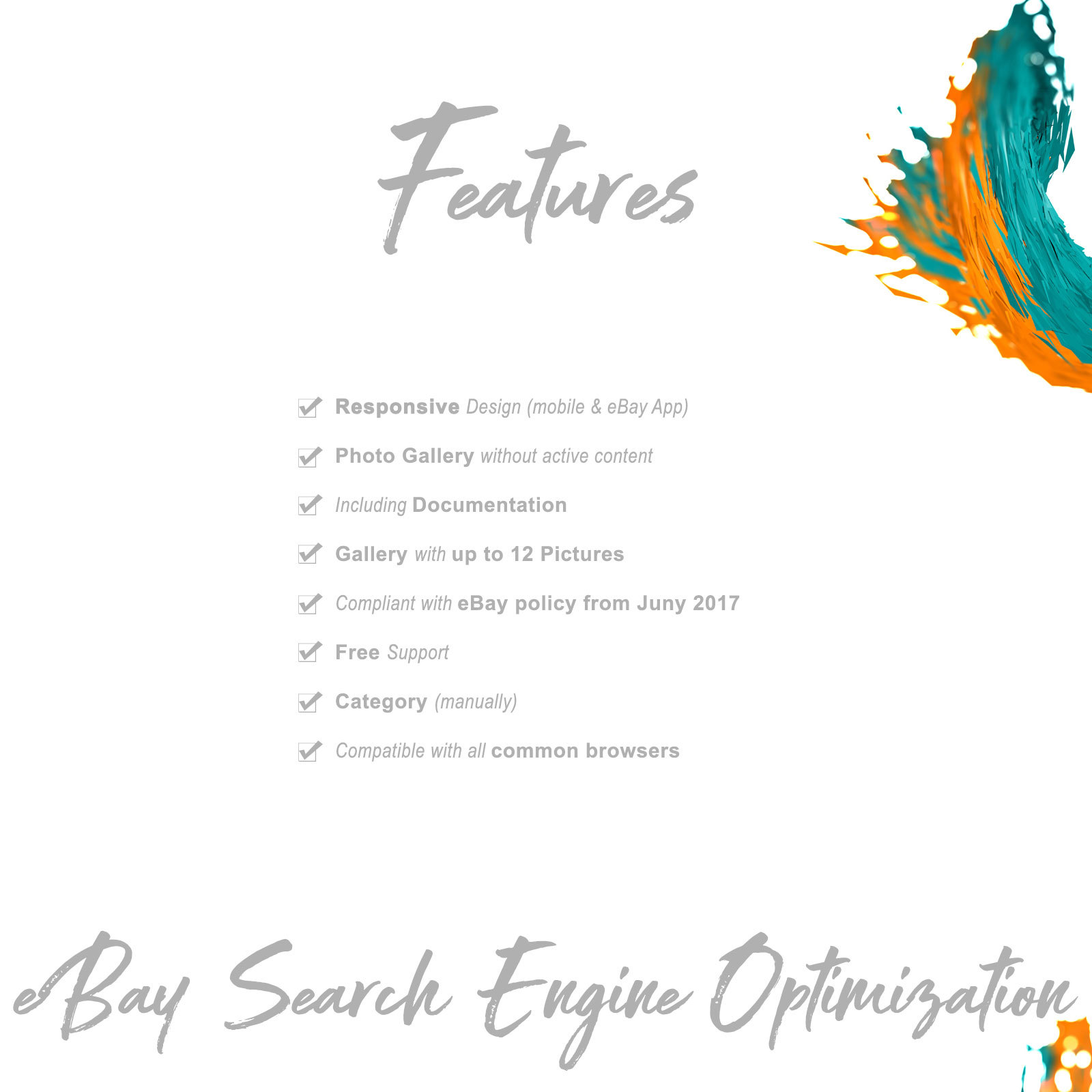 Transparent eBay Auction Listing Template Design Responsive 2021