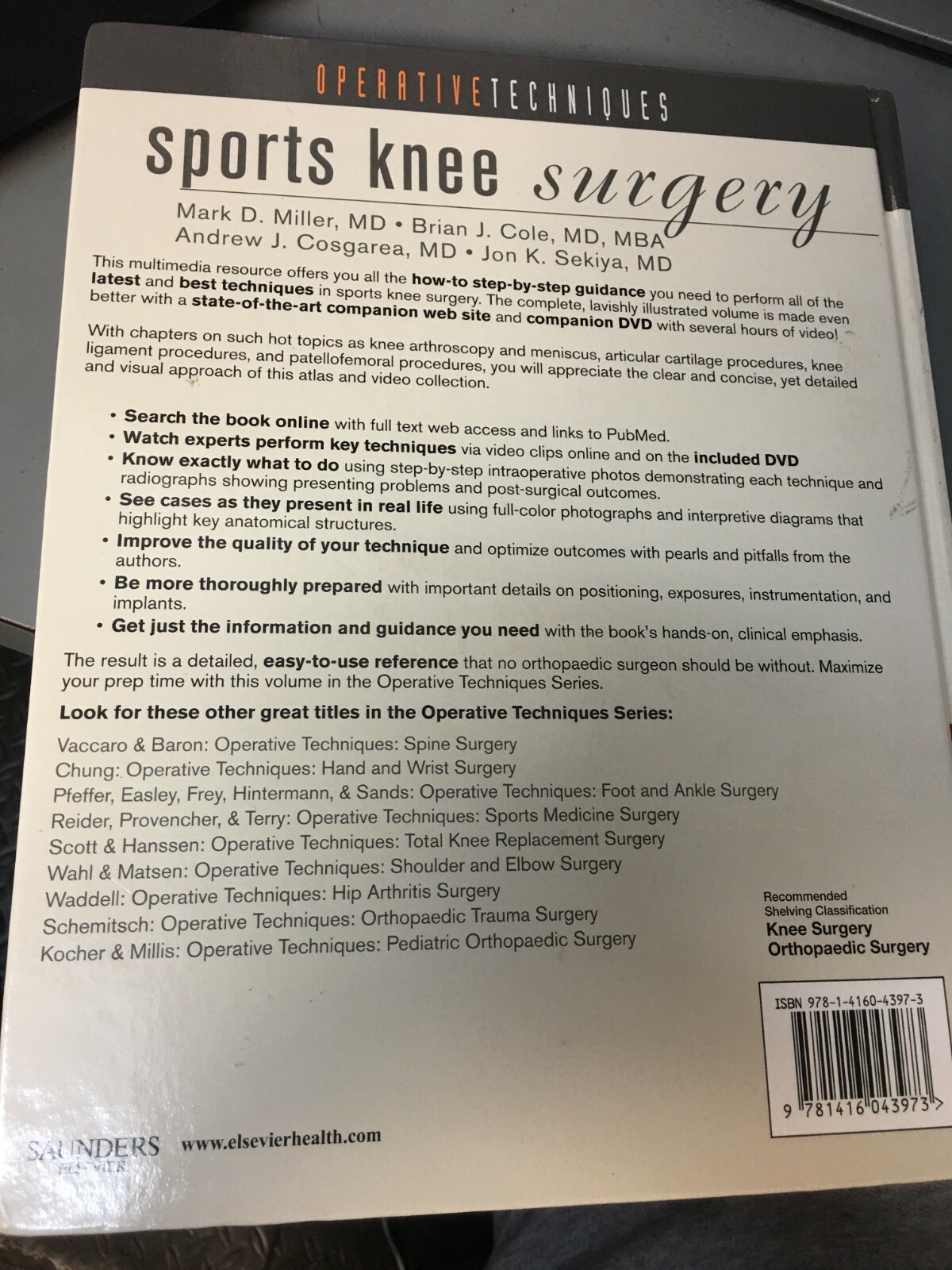 SPORTS KNEE SURGERY COMPANION WEBSITE WITH VIDEO NEW