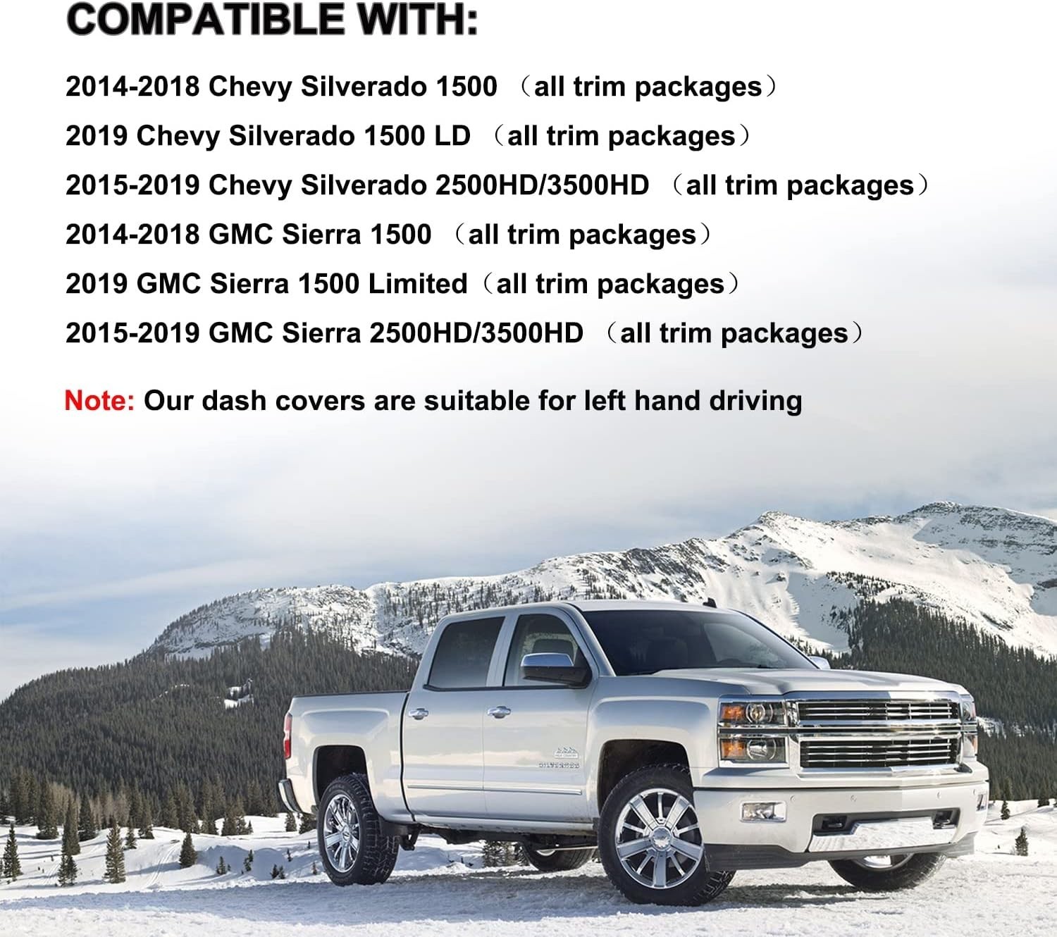 Funda para tablero personalizada alfombrilla para 2014-2018 Chevy Chevrolet Silv