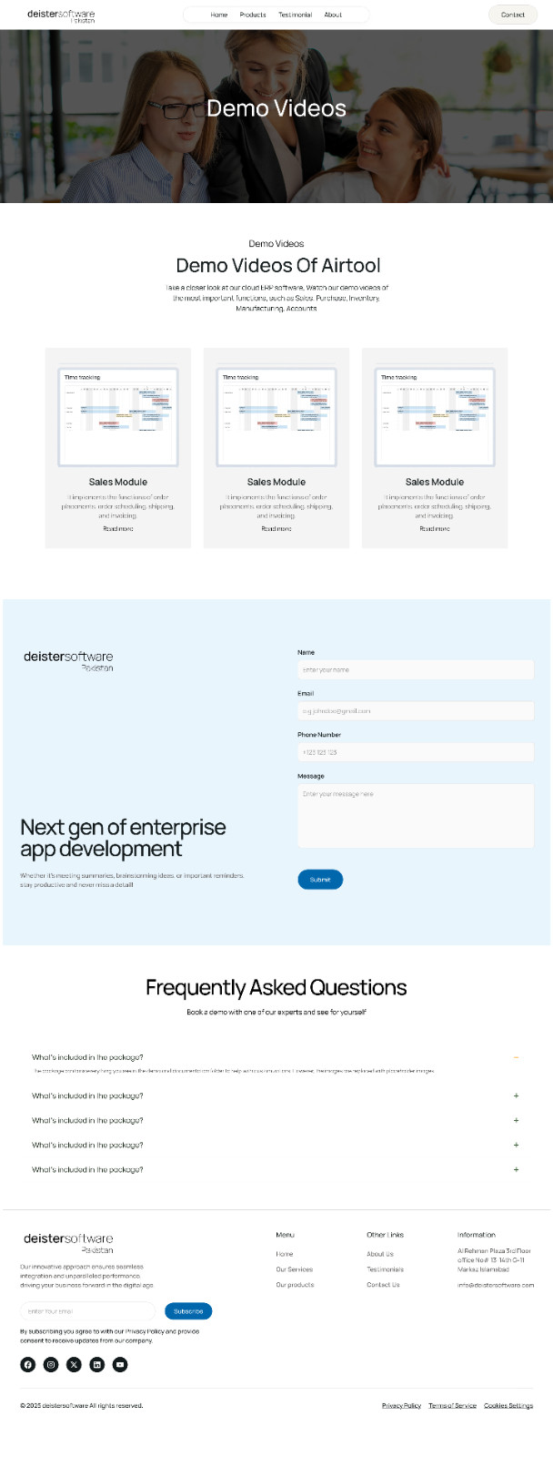 Demo Videos Website Template Software Company Landing Page Modern Business Devel