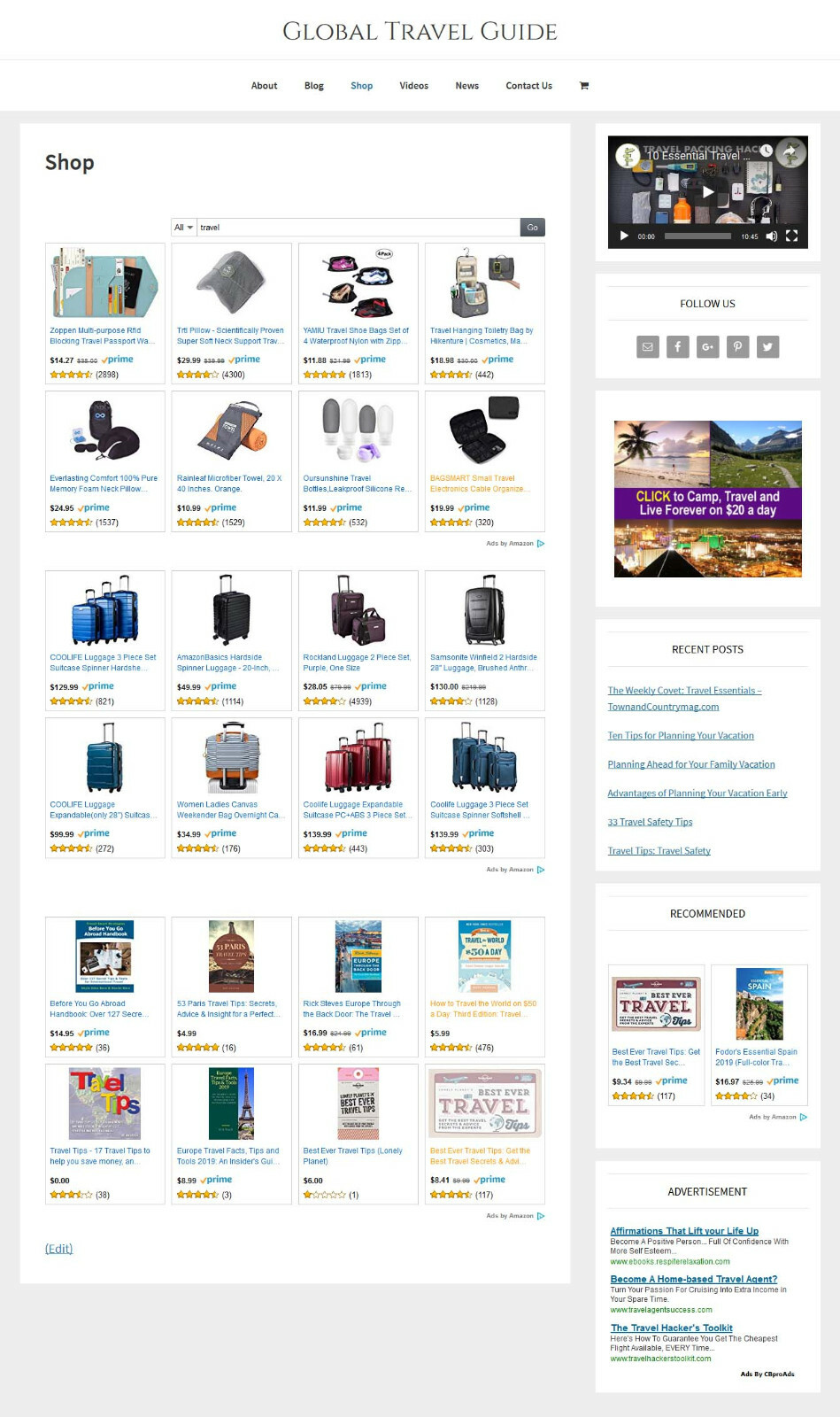 [NEW DESIGN] * TRAVEL VACATION * store website business for sale AUTO CONTENT!