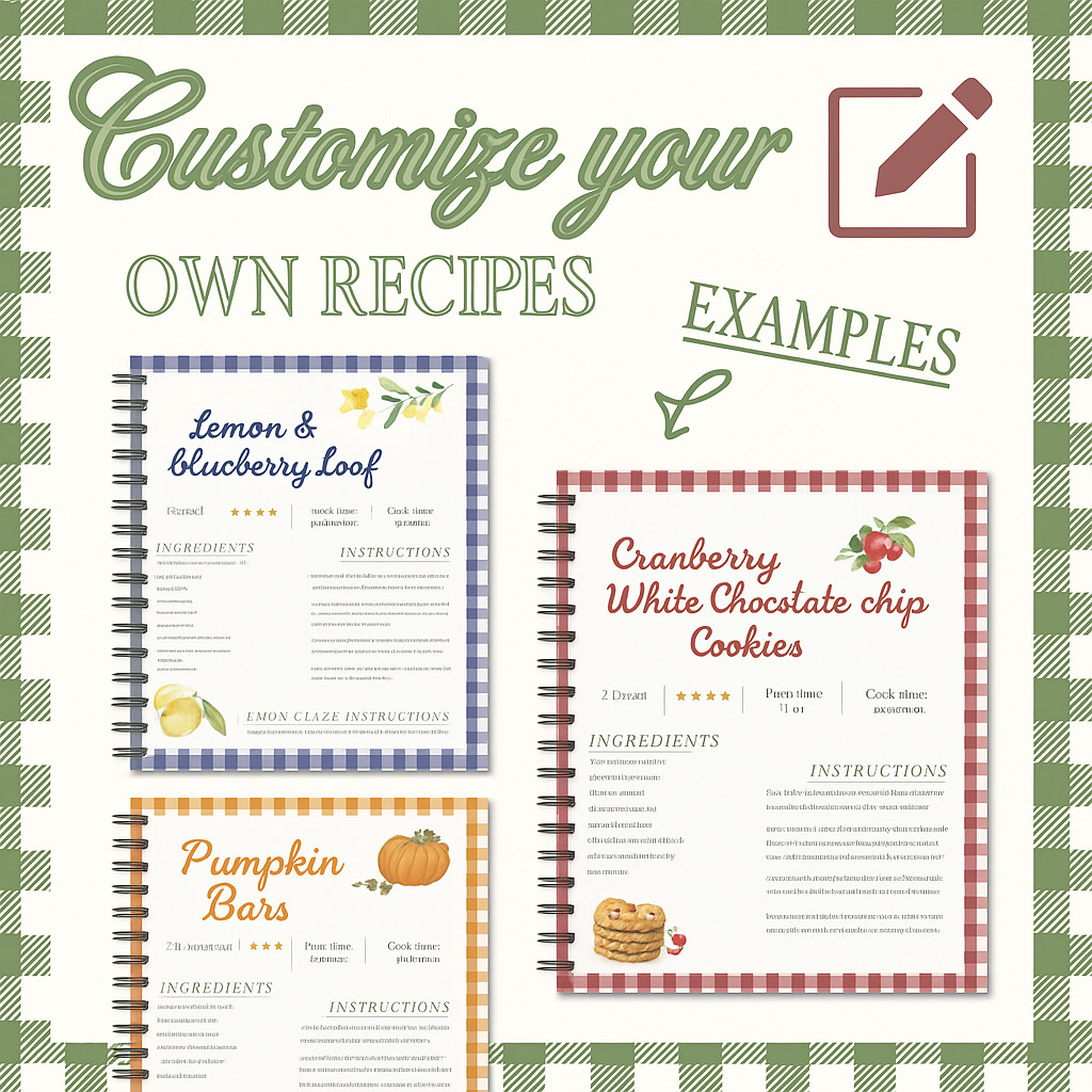 Canva Template – Recipe Page ,Canva Editable Template