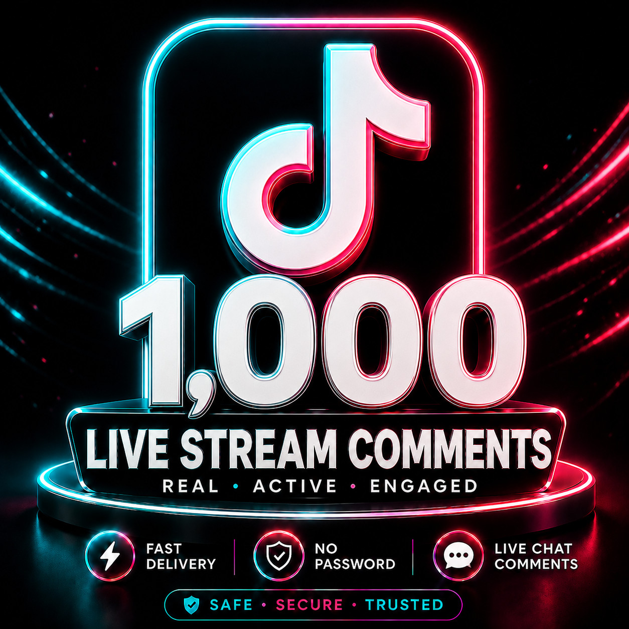1,000 Live Stream Custom Comments