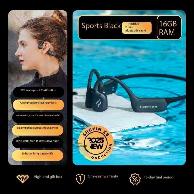 SHEYIN X8 Bone Conduction Bluetooth Headphones with Ultra Long Battery Life