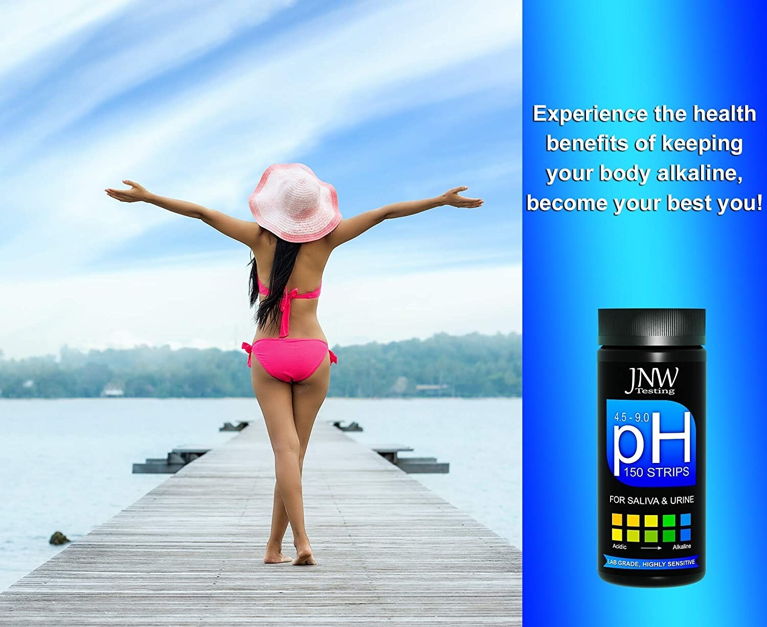 pH Strips for Urine and Saliva Testing – Alkaline 150 Pieces with Ebook NEW