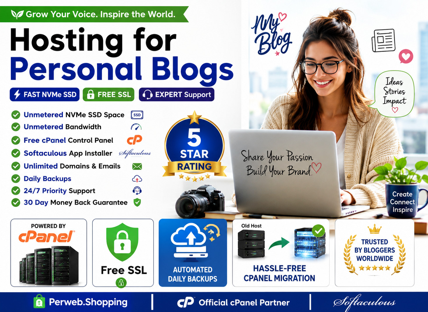 Hosting for Personal Blogs – 📝Unlimited Fast SSD, Free SSL, Emails | $14.99/Yr