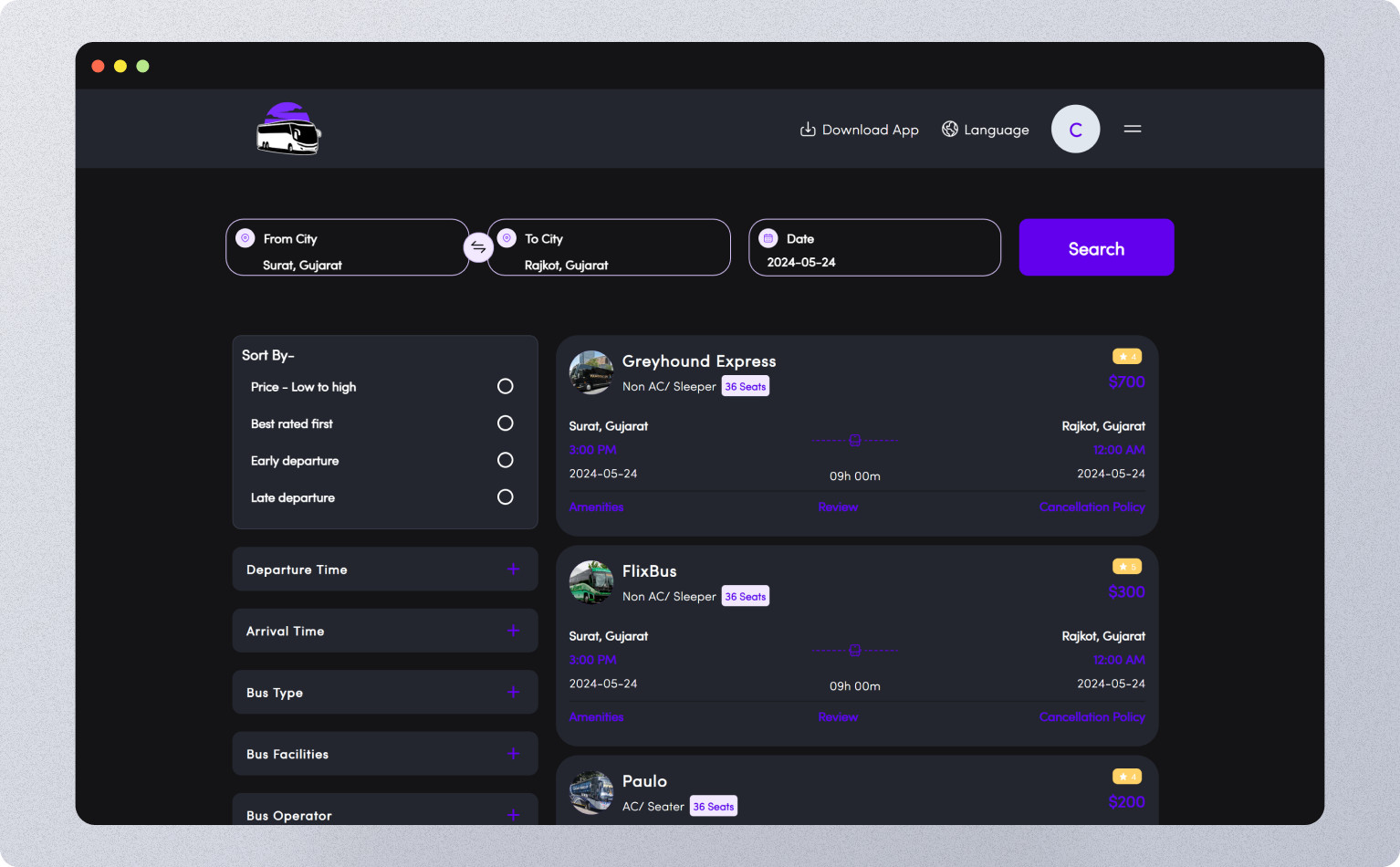 TripBus – Flutter Multi-Vendor Bus Ticket Booking App | Reservation System