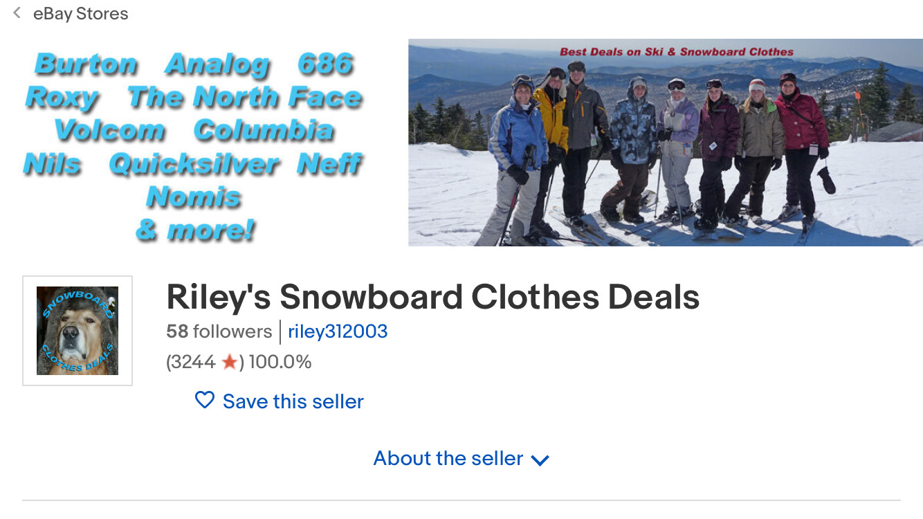 eBay Business Resale Store Inventory Wholesale Ski Snowboard Clothing
