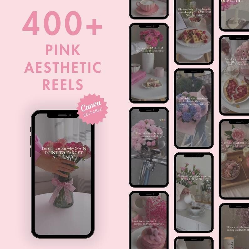550+ Pink Aesthetic Faceless Videos & Photos with MRR