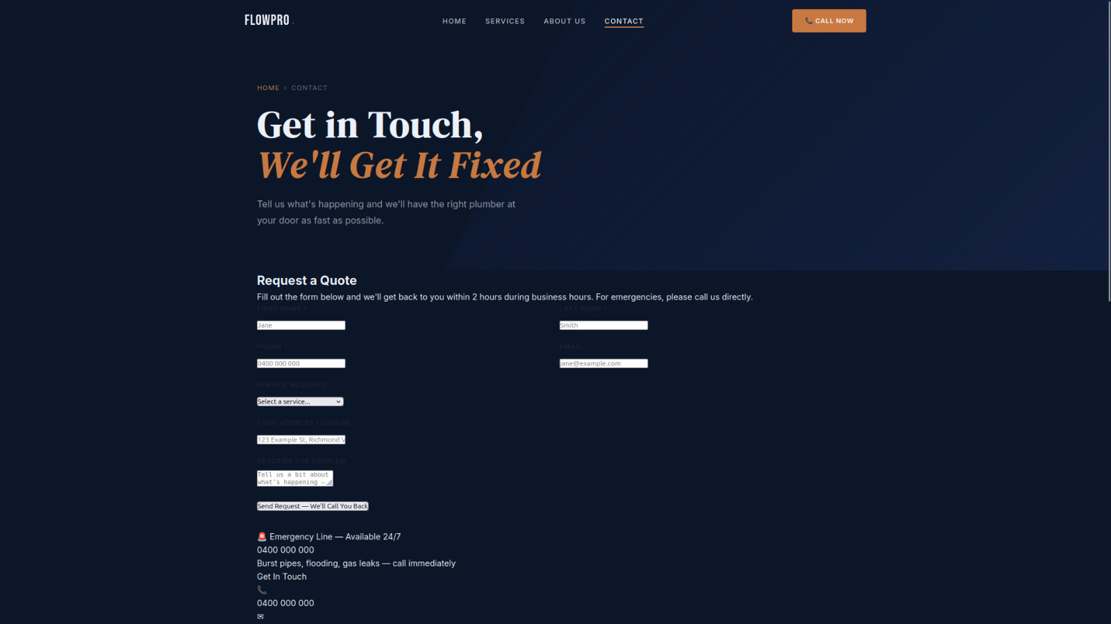 🔥 🔧 Plumbing Business Landing Page Responsive HTML Mobile Website 🔥