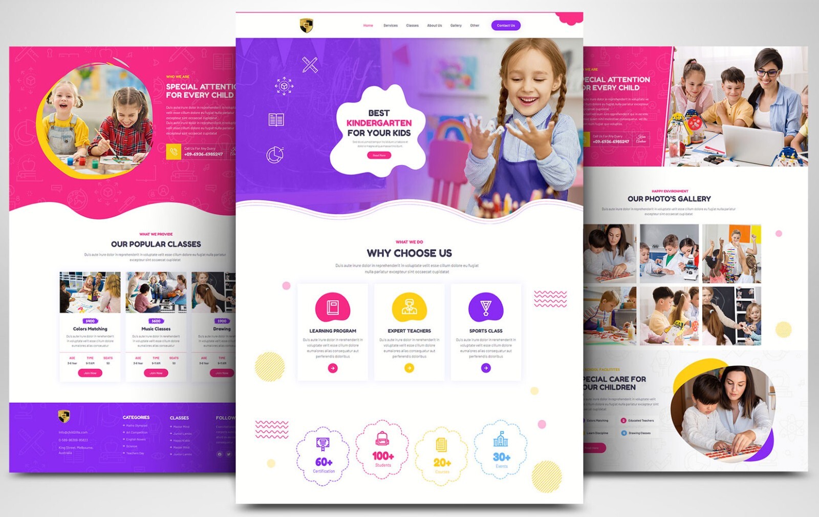 CUSTOM PRO WEBSITE FOR KIDS KINDERGARTEN SCHOOL PRESCHOOL NURSERIES CHILDCARE