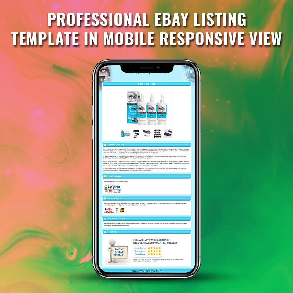 eBay Mobile Responsive Templates eBay Listing Auction Template HTTPS Secure