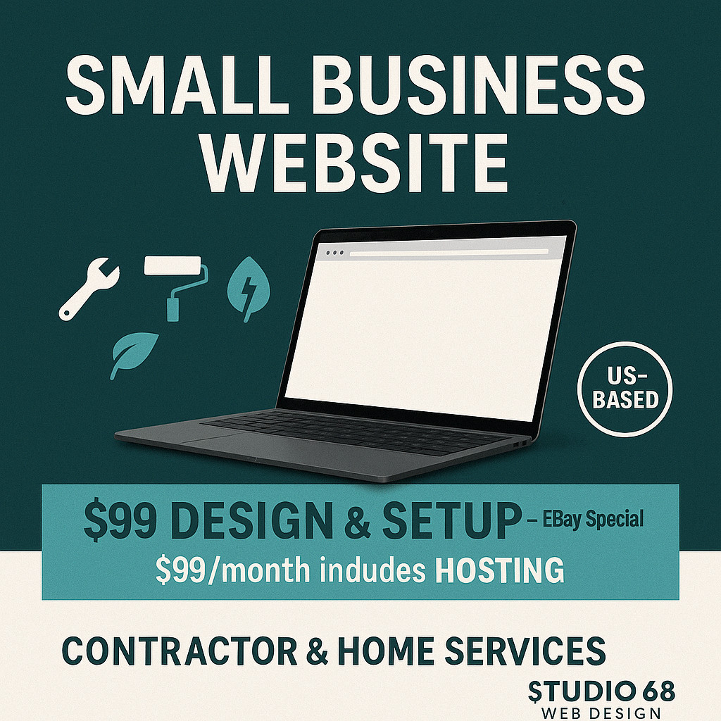 Contractor Website – $99 Design & Setup – US-Based – Hosting SEO Updates
