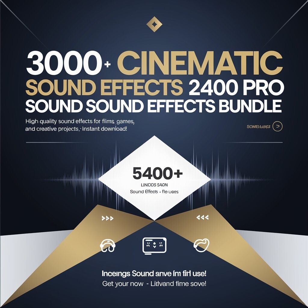 3000 Cinematic Sound Effects + 2400 Pro Sound Effects Bundle – Perfect for Films